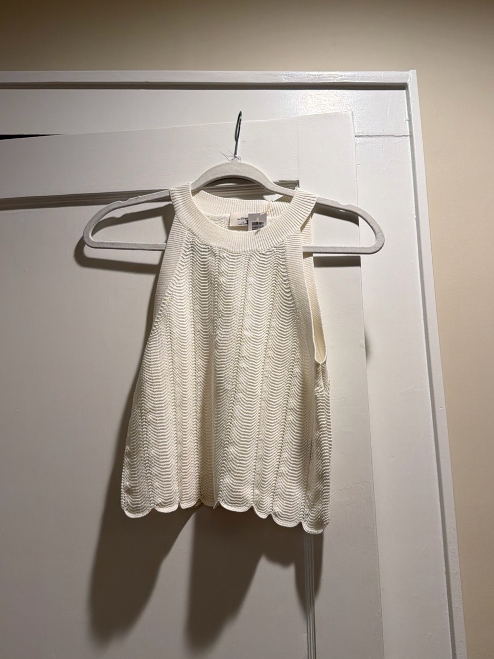 Wilfred Cream Knit Halter Tank Top
